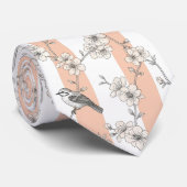 Cravate Poisson Floral Élégant Rayure pêche (6) (Roulé)