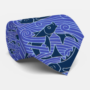 Cravate Poisson Gras Baignade Océan Bleu Pêche