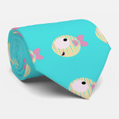 Cravate Poisson jaune et rose mignon Cyan (Roulé)