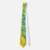 Cravate Poisson jaune et Turquoise avec Motifs (Devant)