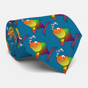 Cravate Poisson rouge joyeux en mer
