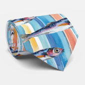Cravate Poisson Sardine Motif rayé Eau salée (Roulé)