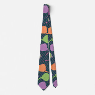 Cravate Poisson Stingray Retro Pop Neon Abstrait