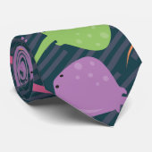 Cravate Poisson Stingray Retro Pop Neon Abstrait (Roulé)