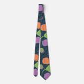 Cravate Poisson Stingray Retro Pop Neon Abstrait (Dos)