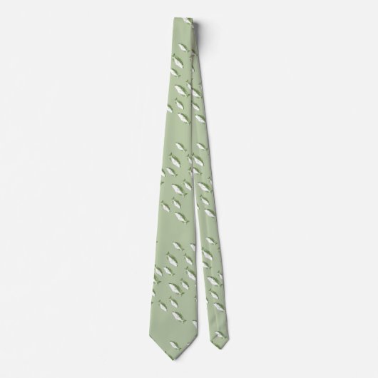 Cravate Poisson vert olive (Devant)