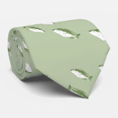 Cravate Poisson vert olive (Roulé)