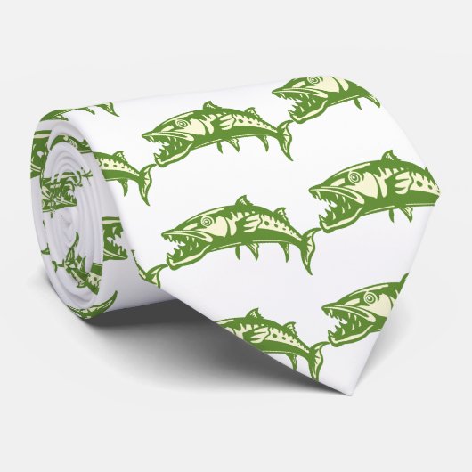 Cravate Poissons #4 de barracuda (Roulé)