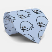 Cravate Poissons bleus de FreeDos (Roulé)