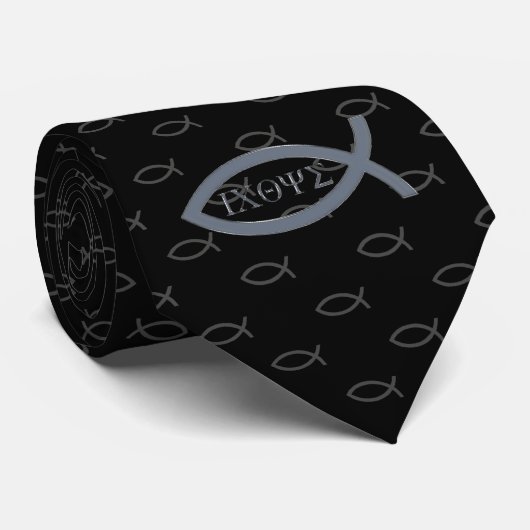 Cravate Poissons chrétiens | Ichthys (Roulé)