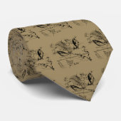 Cravate Poissons Constellation Hevelius 1690 Décor (Roulé)