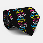 Cravate poissons de darwin de cmyk (Roulé)