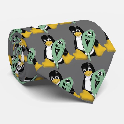 CRAVATE POISSONS DE PINGOUIN DE LINUX TUX (Roulé)