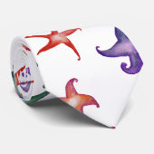 Cravate Poissons d'étoiles colorées, étoiles de mer Fleurs (Roulé)