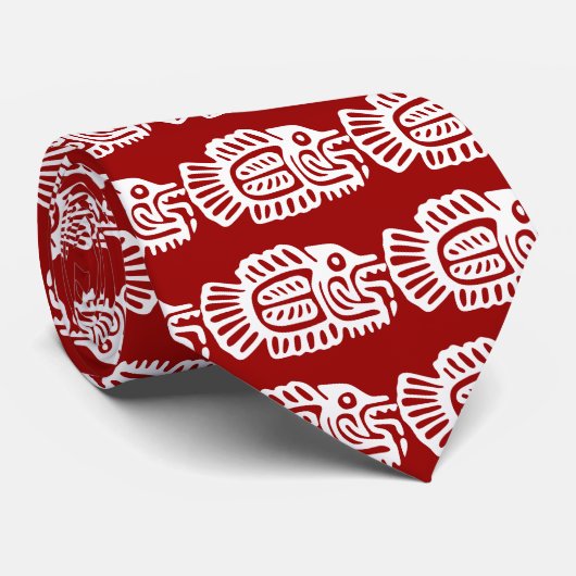 Cravate Poissons, hiéroglyphe mexicain (Maya) (Roulé)