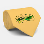 Cravate poivre le graphique vert d'oignons blancs (Roulé)