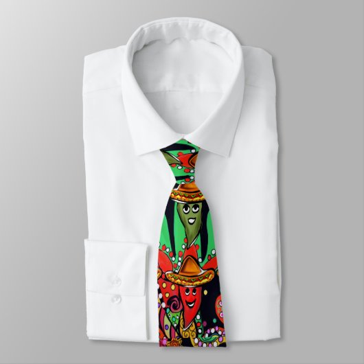 Cravate Poivrons Cinco de Mayo (Attaché)