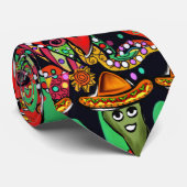 Cravate Poivrons Cinco de Mayo (Roulé)