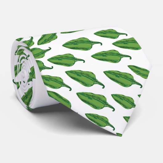 Cravate Poivrons verts (Roulé)