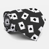 Cravate Poker Blackjack Casino Joueur Ace de pique (Roulé)