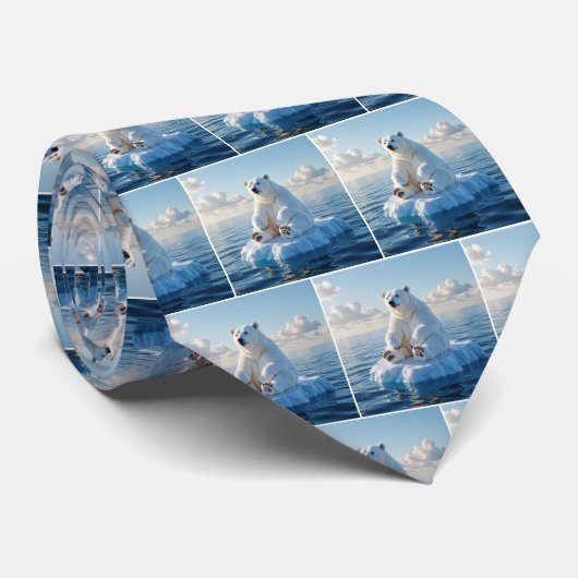 Cravate Polar Bear Floating On an Ice Floe (Roulé)