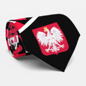 Cravate Polish Flag Heart Coat of Arms Fun Poland Pride (Roulé)