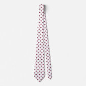 Cravate Polka de mûre croise sur blanc (Devant)