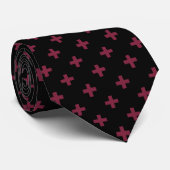 Cravate Polka de mûre croise sur le noir (Roulé)