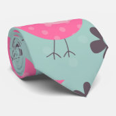 Cravate Polka Dot Birds and Flowers (Roulé)