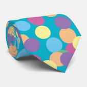 Cravate Polka-Dots bleu violet rose jaune orange vert (Roulé)