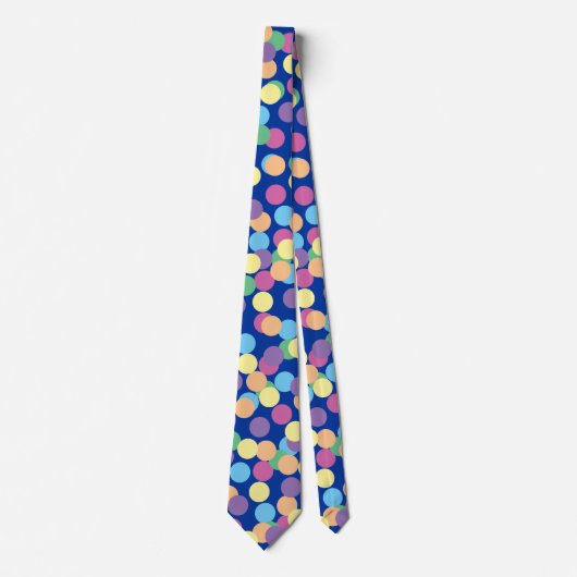 Cravate Polka-Dots bleu violet rose jaune orange vert (Devant)