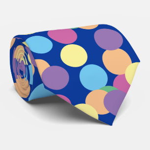 Cravate Polka-Dots bleu violet rose jaune orange vert
