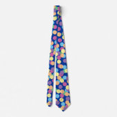 Cravate Polka-Dots bleu violet rose jaune orange vert (Dos)