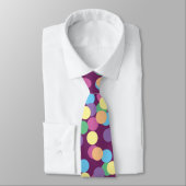 Cravate Polka-Dots bleu violet rose jaune orange vert (Attaché)