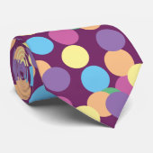 Cravate Polka-Dots bleu violet rose jaune orange vert (Roulé)