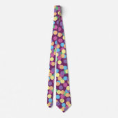 Cravate Polka-Dots bleu violet rose jaune orange vert (Dos)
