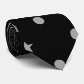 Cravate Polka et gris noir pour hommes (Roulé)