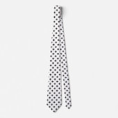 Cravate Polka noire croise sur blanc (Devant)