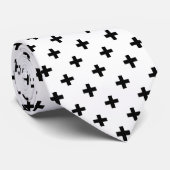 Cravate Polka noire croise sur blanc (Roulé)
