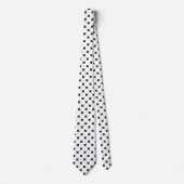 Cravate Polka noire croise sur blanc (Devant)