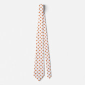 Cravate Polka orange croise sur blanc (Devant)