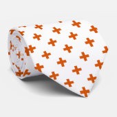 Cravate Polka orange croise sur blanc (Roulé)