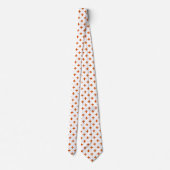 Cravate Polka orange croise sur blanc (Dos)
