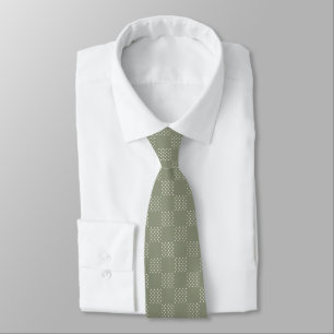 Cravate Polka vert olive-point