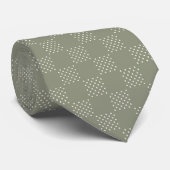 Cravate Polka vert olive-point (Roulé)