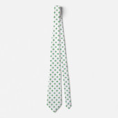 Cravate Polka verte croise sur blanc (Devant)