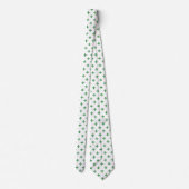 Cravate Polka verte croise sur blanc (Dos)