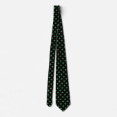 Cravate Polka verte croise sur noir (Dos)