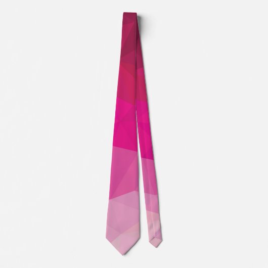Cravate polygonale géométrique rose fuchsia (Devant)
