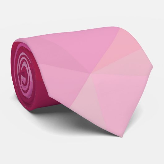 Cravate polygonale géométrique rose fuchsia (Roulé)